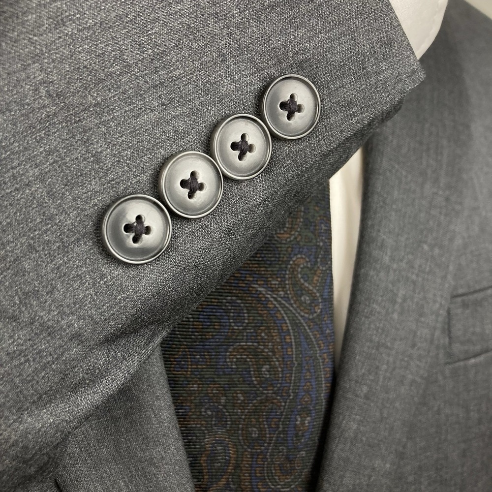 Calvin Klein Men Suit Jacket Blazer 42R 100%Wool Gray E081149 - Picture 5 of 8